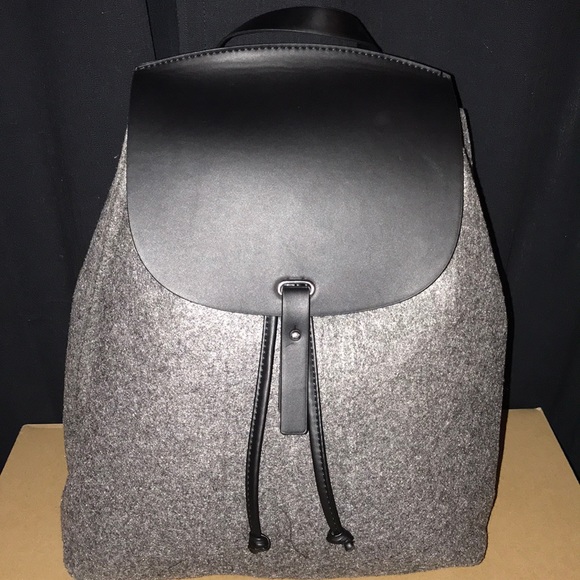 grey felt backpack